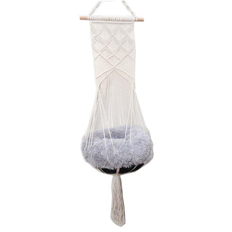 Lit pour animaux de compagnie Bohemian Cat Swing avec design en dentelle faite à la main