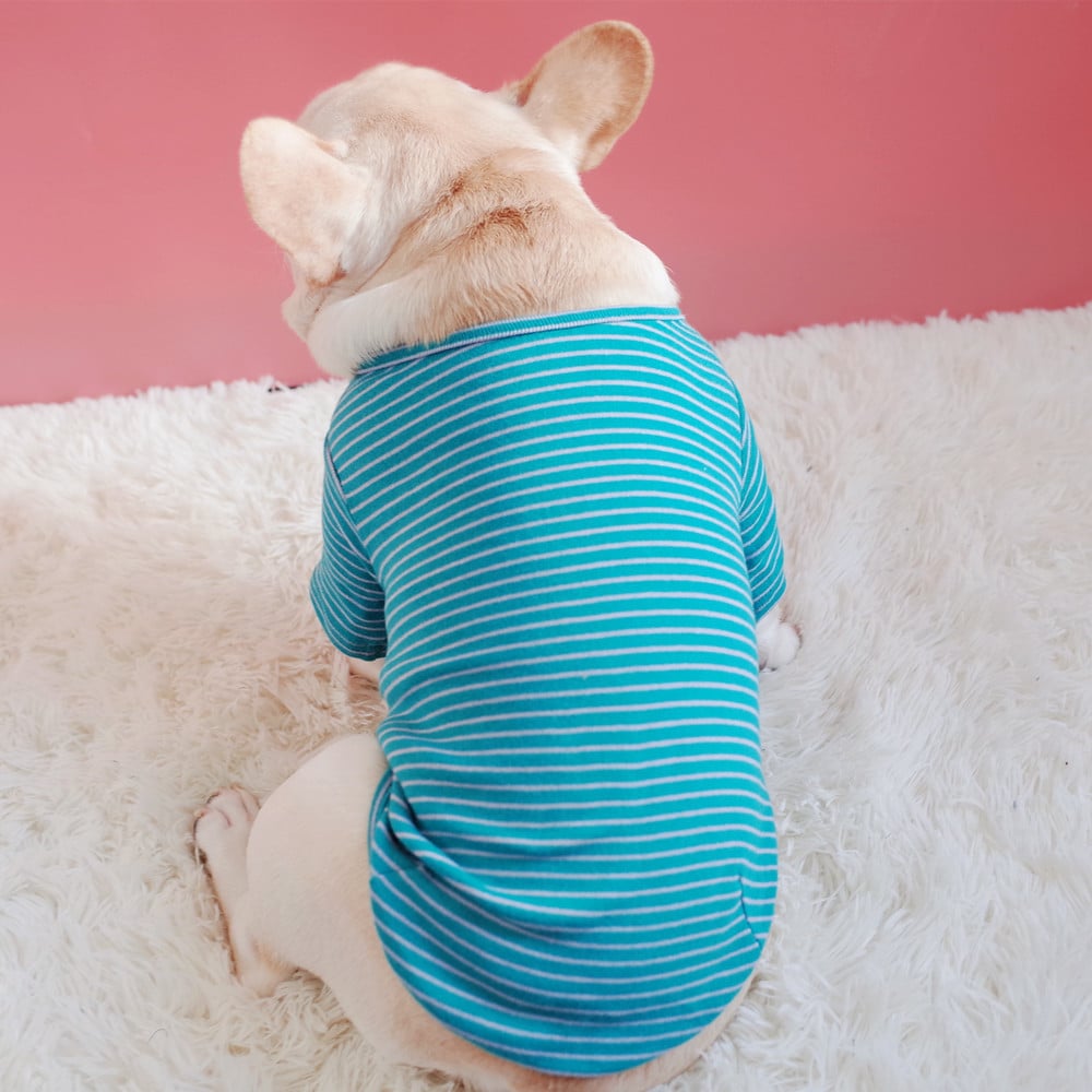 T-shirt rayé rembourré en coton stretch
