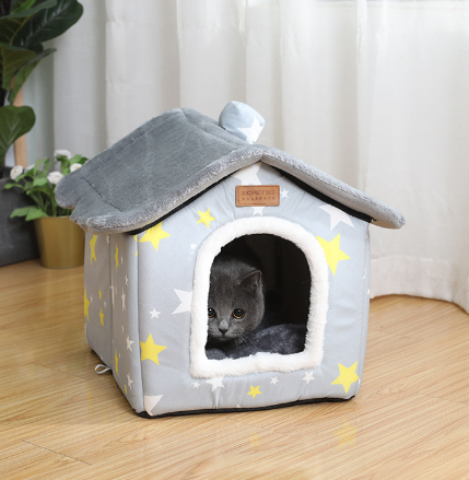 Niche pour chien fermée et chaude pour animaux de compagnie