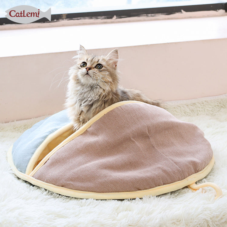 Lit et sac de couchage 2-en-1 pour chat