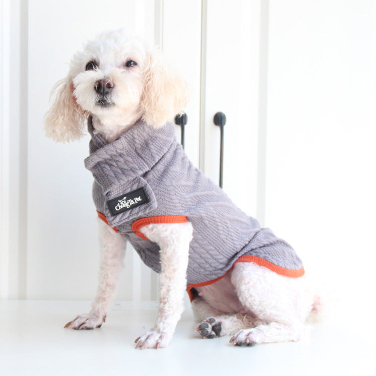 Pull torsadé vintage pour chien