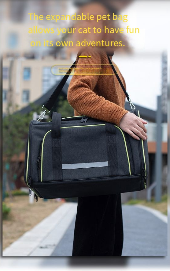 Sac de transport pliable à bandoulière pour animaux de compagnie