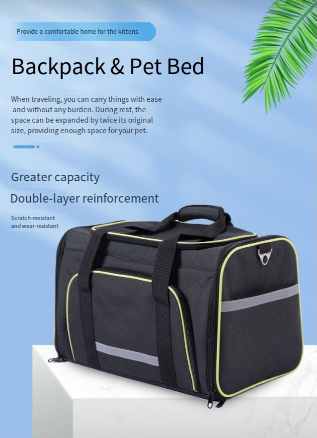 Sac de transport pliable à bandoulière pour animaux de compagnie