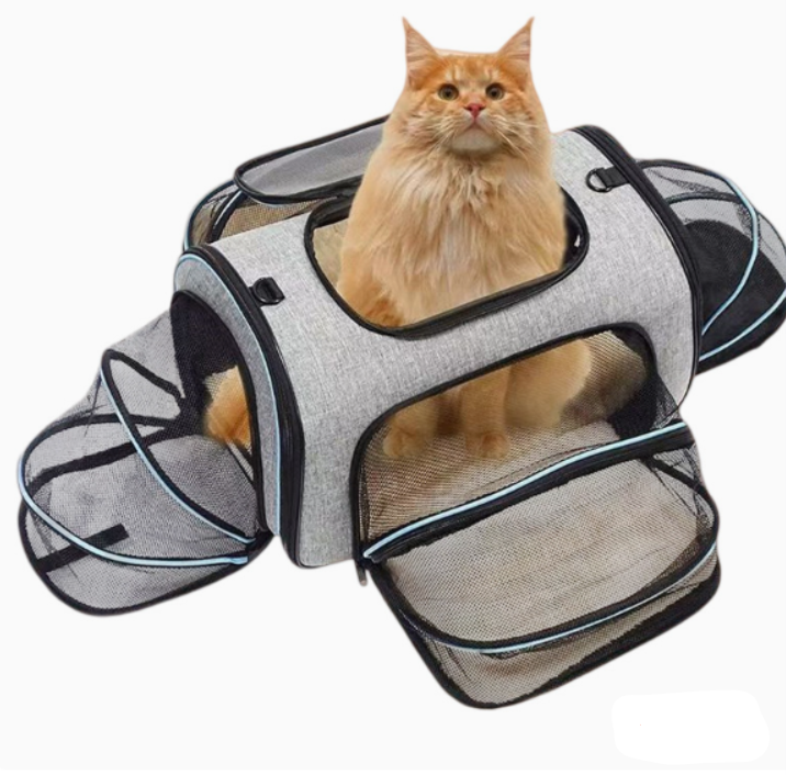 Sac de transport pliable à bandoulière pour animaux de compagnie