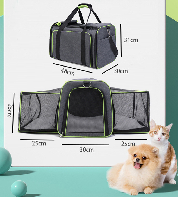 Sac de transport pliable à bandoulière pour animaux de compagnie