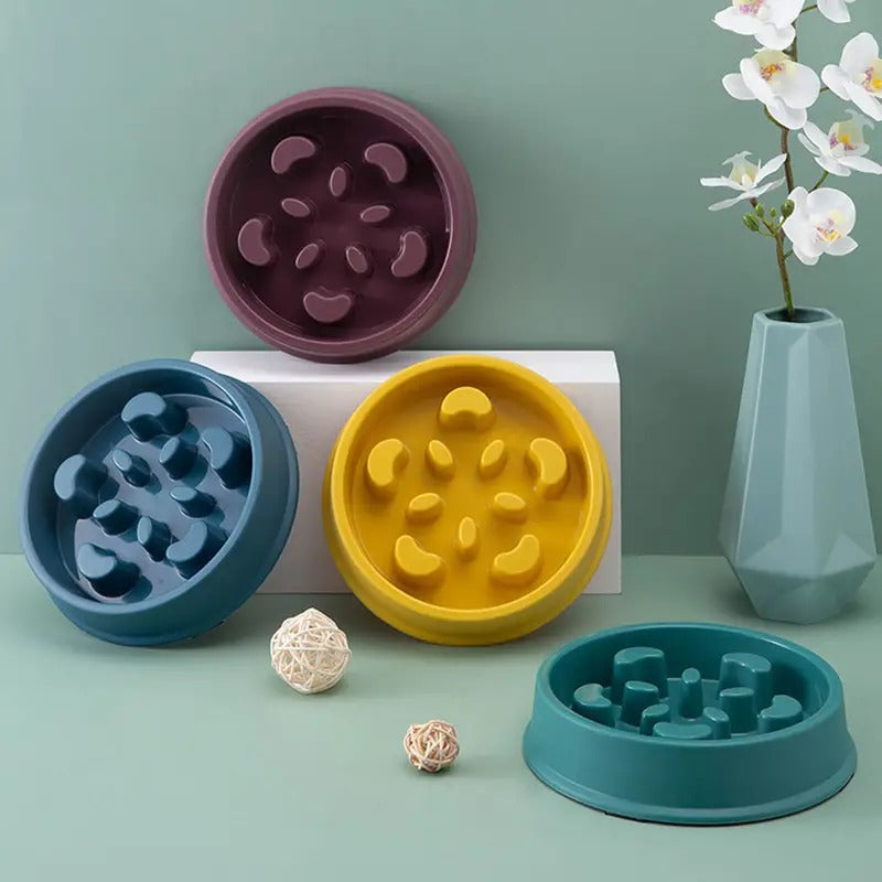 Gamelle puzzle anti-glouton en forme de pétales – antidérapante