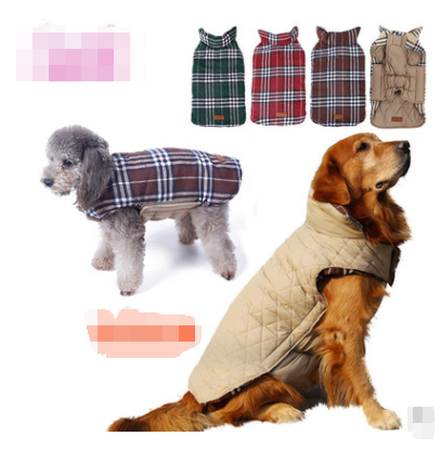 Veste réversible à carreaux imperméable pour chiens