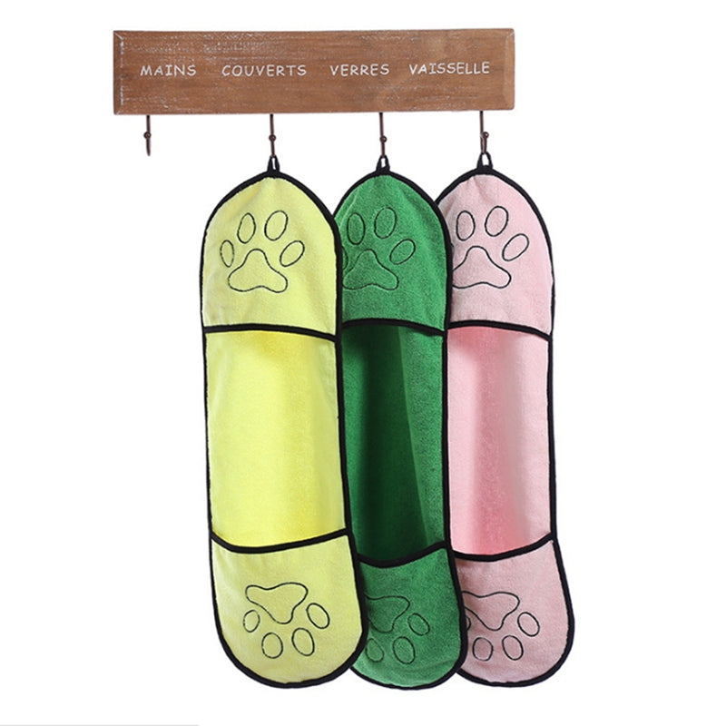Serviette de bain ultra-absorbante en microfibre pour chiens et chats