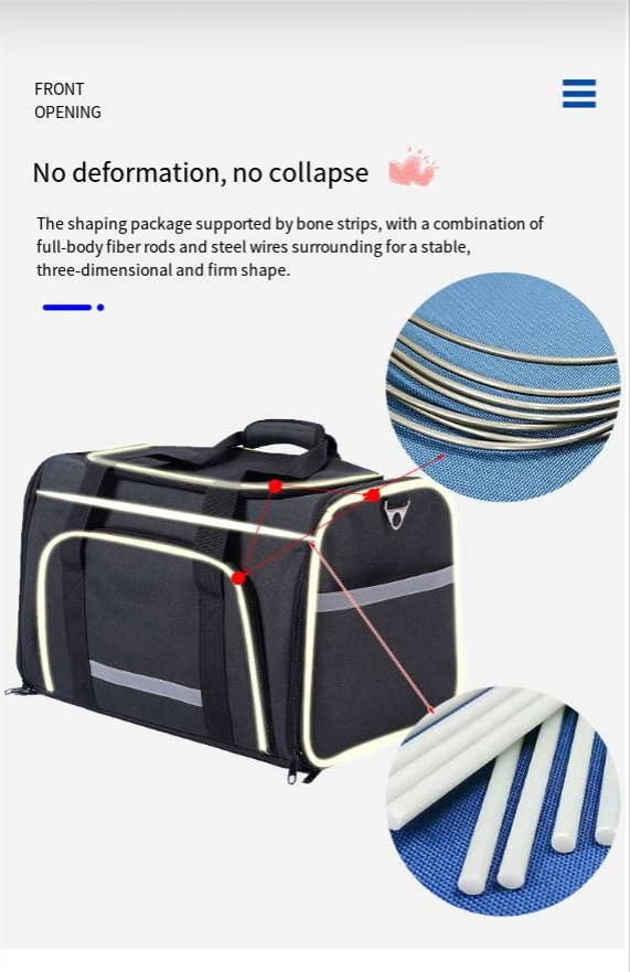 Sac de transport pliable à bandoulière pour animaux de compagnie