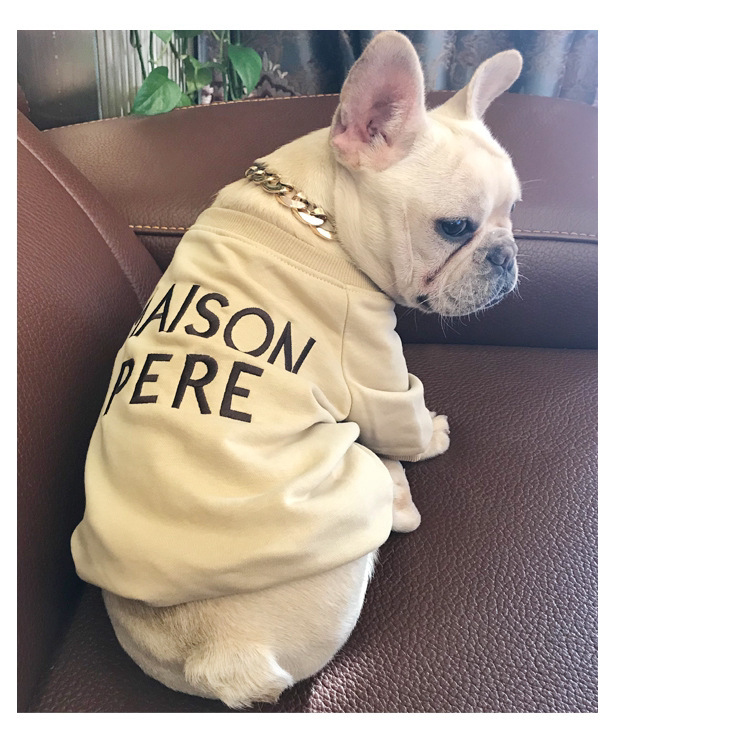 Embroidered Terry Cotton Sweater for Dog Owners