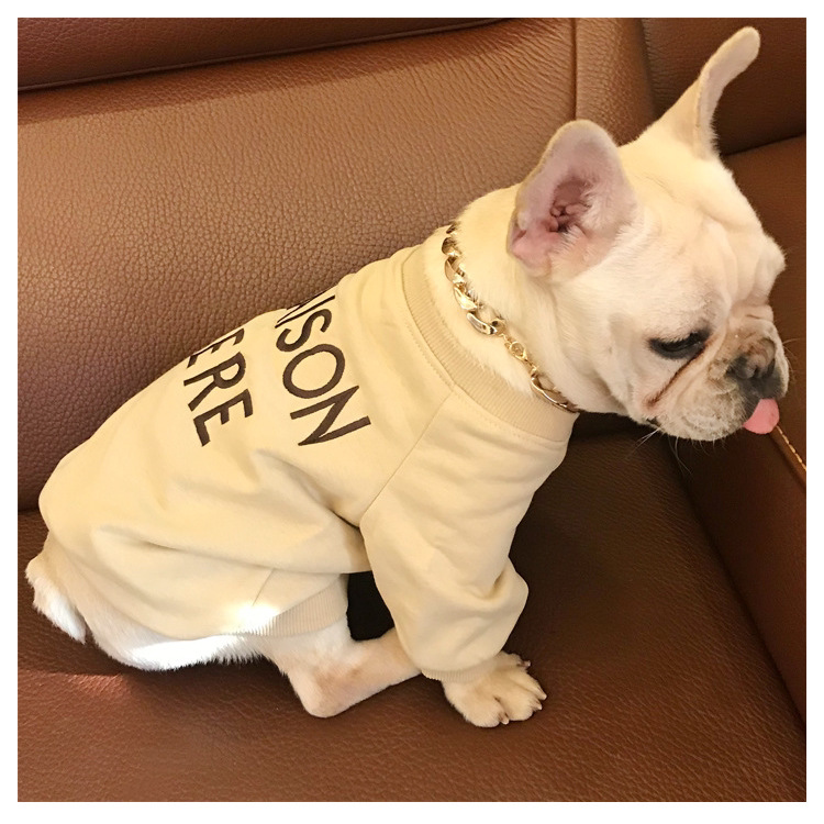 Embroidered Terry Cotton Sweater for Dog Owners
