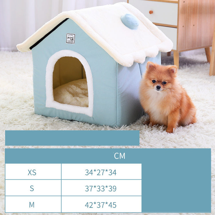 Niche pour chien fermée et chaude pour animaux de compagnie