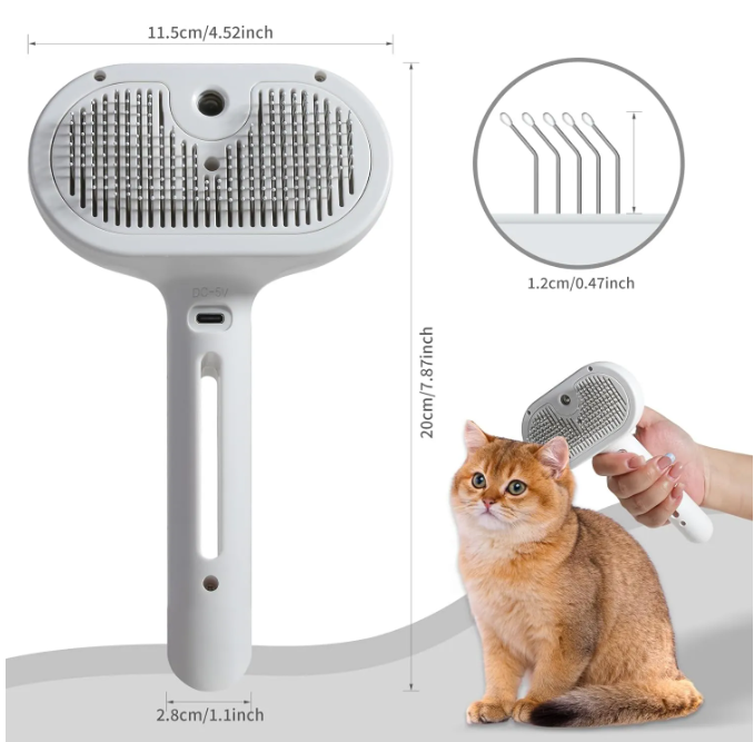 Brosse à vaporisation pour poils d’animaux