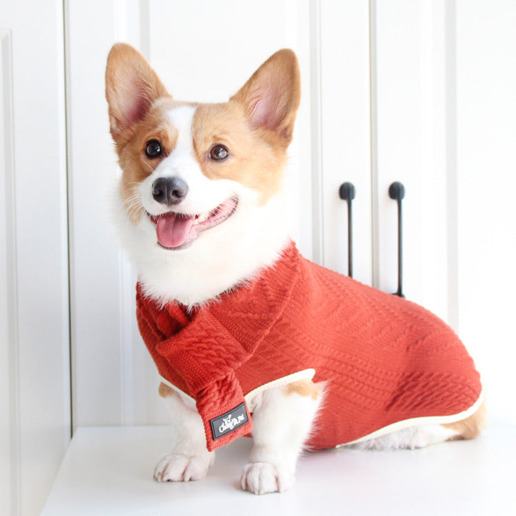 Pull torsadé vintage pour chien