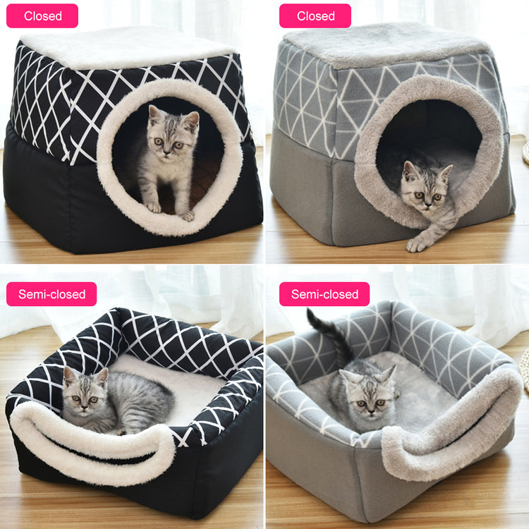 Villa lit pour chien et chat - Capsule spatiale double usage