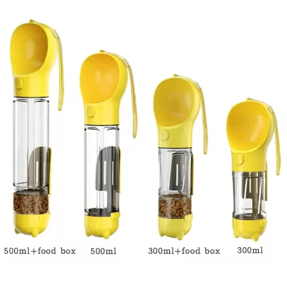 Bouteille d'eau et distributeur de nourriture portables 3-en-1 pour chien